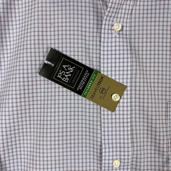 NWT Jos A. Bank Travel Tec Button Down Shirt Tailored Fit Men's 18 34 - Picture 3 of 8